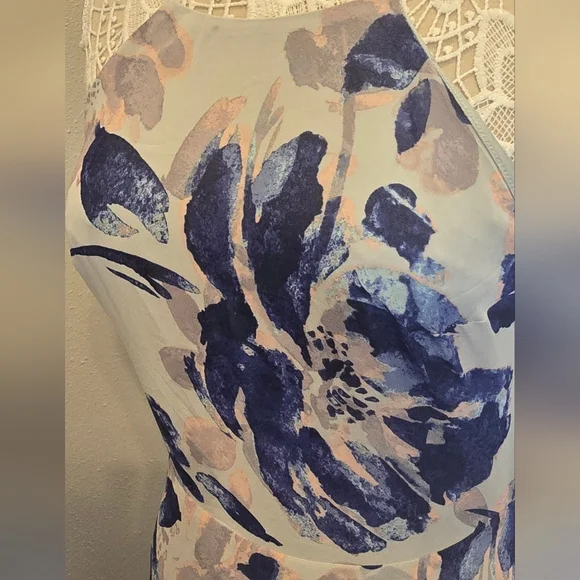 NEW Lulus All I Need Grey Floral Print Lace Up Maxi Dress - Picture 4 of 12